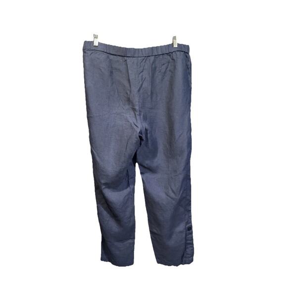 Pure J.Jill 100% Linen Pull On Pants Size Large Ankle Gray Lagenlook Beachy - Picture 2 of 15